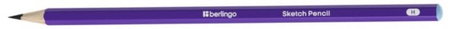 Карандаш чернографитный Berlingo Sketch Pencil, твердость грифеля Т, без ластика, корпус фиолетовый