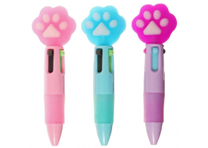 Ручка шариковая автоматическая многоцветная «Лапка», корпус ассорти, 4 цвета стержней Ручка шариковая автоматическая многоцветная «Лапка», корпус ассорти, 4 цвета стержней