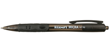 Ручка шариковая автоматическая Luxor Micra, корпус дымчатый, стержень черный