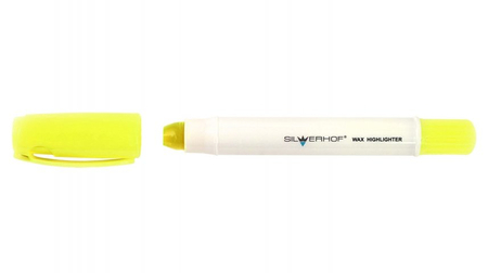 Мелок-текстовыделитель восковой Wax, желтый, толщина линии 15 мм