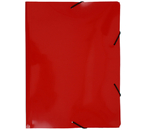 Папка пластиковая на резинке «Бюрократ» Deluxe, толщина пластика 0,7 мм, красная