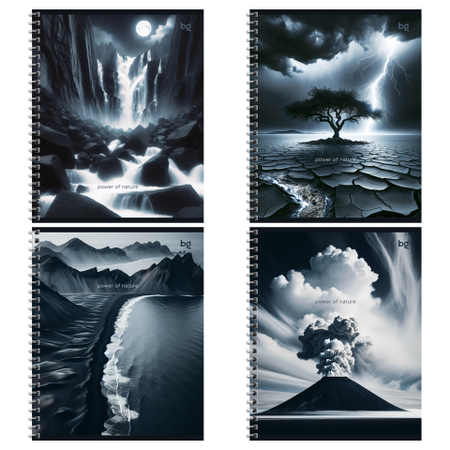 Тетрадь общая А5, 48 л. на гребне BG «Сила природы», 160*205 мм, клетка, ассорти