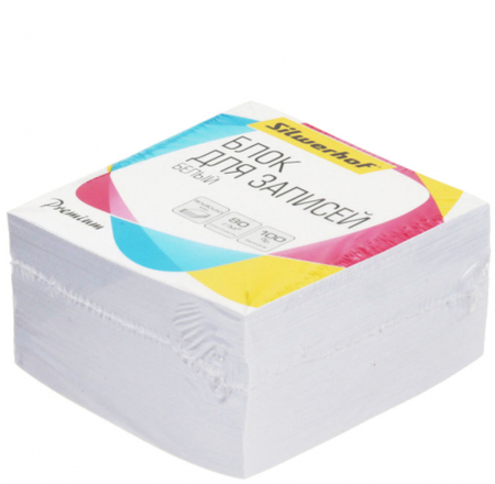 Блок бумаги для заметок «Куб» Silwerhof Premium, 90*90*50 мм, непроклеенный, белый