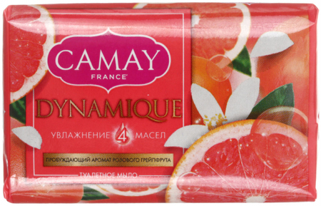 Мыло туалетное Camay , 85 г, «Динамик», с ароматом розового грейпфрута Мыло туалетное Camay , 85 г, «Динамик», с ароматом розового грейпфрута