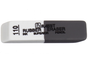 Ластик комбинированный Rabbit 110, 55×9×8 мм, белый с серым Ластик комбинированный Rabbit 110, 55×9×8 мм, белый с серым