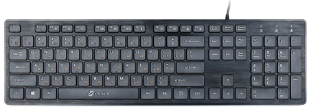 Клавиатура мультимедийная Oklick 500M, USB, проводная, черная