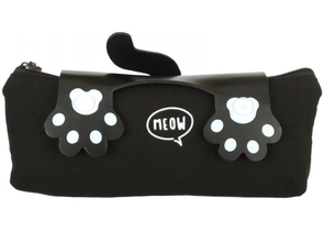 Пенал мягкий Meshu (канвас), 200×80×35 мм, Paws, черный