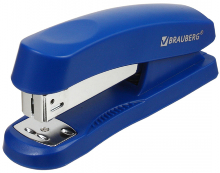 Степлер Brauberg Standard+, скобы №24/6-26/6, 30 л., 120 мм, синий