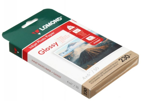 Бумага для струйной фотопечати глянцевая односторонняя Lomond , А6 (102*152 мм), 230 г/м2, 50 л., односторонняя Бумага для струйной фотопечати глянцевая односторонняя Lomond , А6 (102*152 мм), 230 г/м2, 50 л., односторонняя