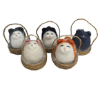 Сувенир из шерсти «Котошарик в корзине» (Ковтун И.В.), 4,5×4,5×6 см, ассорти