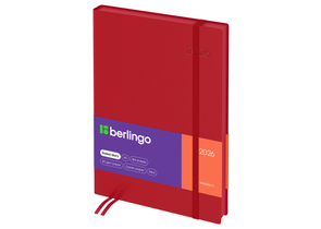 Ежедневник датированный на 2026 год Berlingo Western, 145×215 мм, 184 л., красный