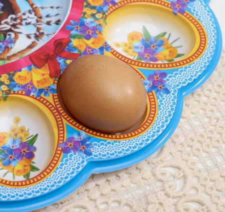 Подставка пластиковая пасхальная для яиц и кулича, 30*30 см, на 12 яиц, «Кулич и верба» Подставка пластиковая пасхальная для яиц и кулича, 30*30 см, на 12 яиц, «Кулич и верба»