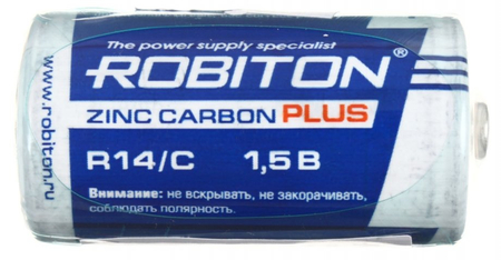 Батарейка солевая Robiton Zinc Carbon, C, R14, 1.5V