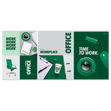 Тетрадь общая А4, 80 л. на скобе BG Office, 205*295 мм, клетка, ассорти