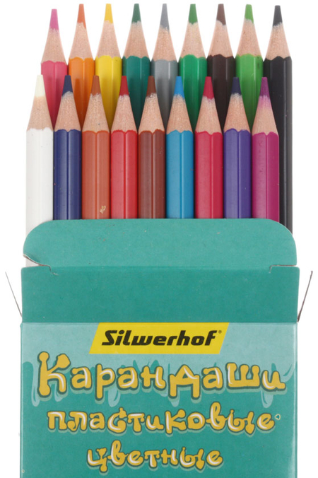 Карандаши цветные Silwerhof «Монстрики», 18 цветов, длина 175 мм