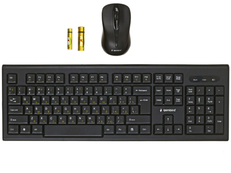 Клавиатура и мышь Gembird KBS-8002, беспроводные, черные Клавиатура и мышь Gembird KBS-8002, беспроводные, черные