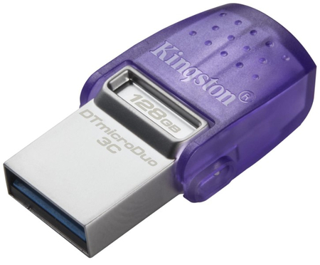Флэш-накопитель Kingston DataTraveler microDuo 3C (USB 3.2), 128Gb, цвета корпуса ассорти