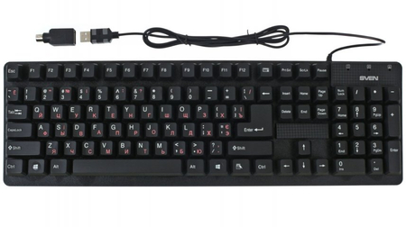 Клавиатура Sven Standart 301 USB+PS/2, черная