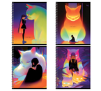 Тетрадь общая А5, 96 л. на гребне BG «Неон», 160×205 мм, клетка, ассорти