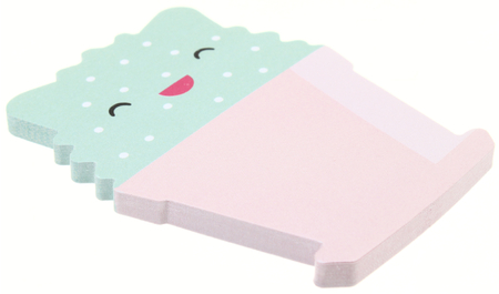 Бумага для заметок с липким краем фигурная Meshu, 65*80 мм, 1 блок*50 л., Sweet Mono