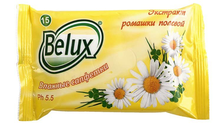 Салфетки влажные Belux, 15 шт., ассорти (цена за 1 упаковку)