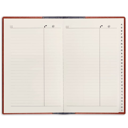 Книга телефонная Brauberg Cayman, 130*200 мм, 96 л., линия, коричневая с черным