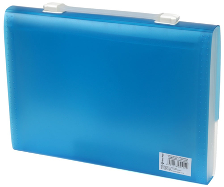 Портфель пластиковый 13 отделений Focus, 330*240*45 мм, голубой