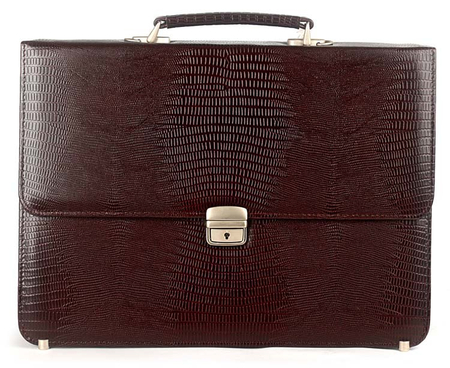 Портфель деловой из натуральной кожи «Кинг» 1081, 415*300*70 мм, рифленый коричневый Портфель деловой из натуральной кожи «Кинг» 1081, 415*300*70 мм, рифленый коричневый