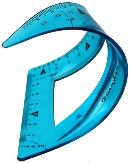 Треугольник пластиковый Darvish, 8/13 см, 30°, прозрачный цветной, ассорти