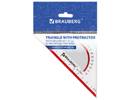 Треугольник пластиковый с транспортиром Brauberg Crystal Треугольник пластиковый с транспортиром Brauberg Crystal