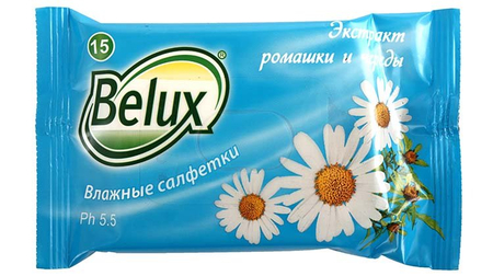 Салфетки влажные Belux, 15 шт., ассорти (цена за 1 упаковку)