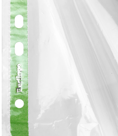 Файл А4 перфорированный Berlingo (цветной корешок), 30 мкм, гладкий, глянцевый, зеленый корешок, 219*300 мм (до 90 л.)
