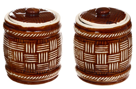 Набор для специй керамический, 2 предмета, «Соль-сахар тертый» (высота 13,5 см)