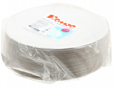 Тарелки одноразовые десертные бумажные «Комус», диаметр 17 см, 100 шт., белые