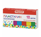 Пластилин классический «Пифагор», 12 цветов, 120 г, со стеком Пластилин классический «Пифагор», 12 цветов, 120 г, со стеком
