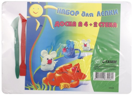 Доска для лепки, А4, белая + 2 стека Доска для лепки, А4, белая + 2 стека