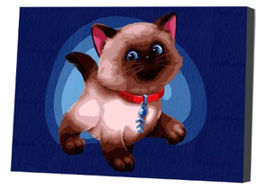 Картина по номерам на холсте Sima-Land, 20×30 см, «Сиамский котенок»