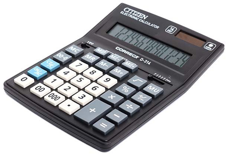 Калькулятор 14-разрядный Citizen D-314, серый