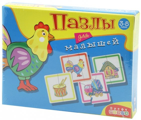 Игра настольная «Пазлы для малышей», «Петушок», 3+