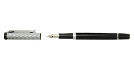 Ручка подарочная перьевая Darvish, корпус черный с серебристой вставкой
