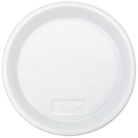 Тарелка одноразовая пластиковая «Мистерия», десертная, диаметр 20,5-22 см, белая