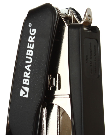 Степлер Brauberg Extra, скобы №10, 20 л., 95 мм, черный с синим