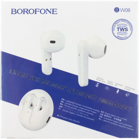 Наушники беспроводные Borofone BW08 Luxury TWS, белые