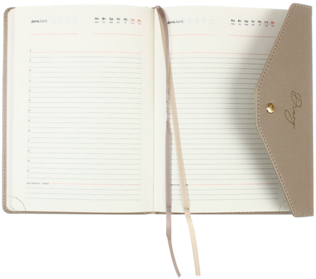 Ежедневник недатированный BG Clutch, 150*210 мм, 136 л., Beige, бежевый