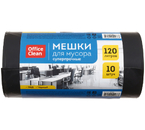 Пакеты для мусора OfficeClean (ПВД), 120 л, 10 шт., суперпрочные, черные