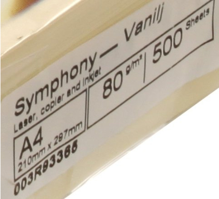 Бумага офисная цветная Xerox Symphony , А4 (210*297 мм), 80 г/м2, 500 л., ванильная