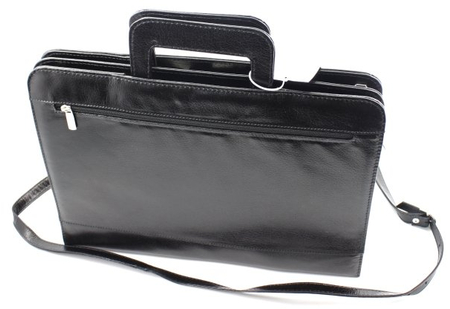 Папка деловая из натуральной кожи «Кинг» 2035, 380*270*60 мм, черная