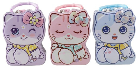 Копилка металлическая с замком Sima-Land, 7*12*16 см, «Милая кошечка», ассорти