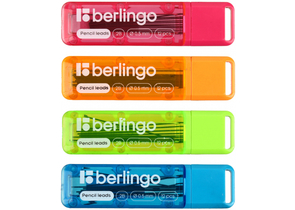 Грифели для автоматических карандашей Berlingo, толщина грифеля 0,5 мм, твердость 2М, 12 шт., корпус ассорти