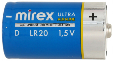 Батарейка щелочная Mirex Ultra Alkaline, D, LR20, 1.5V